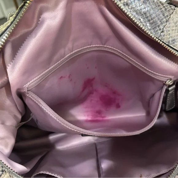 Coach Snakeskin Satchel in Gray and Brown - Picture 4 of 4